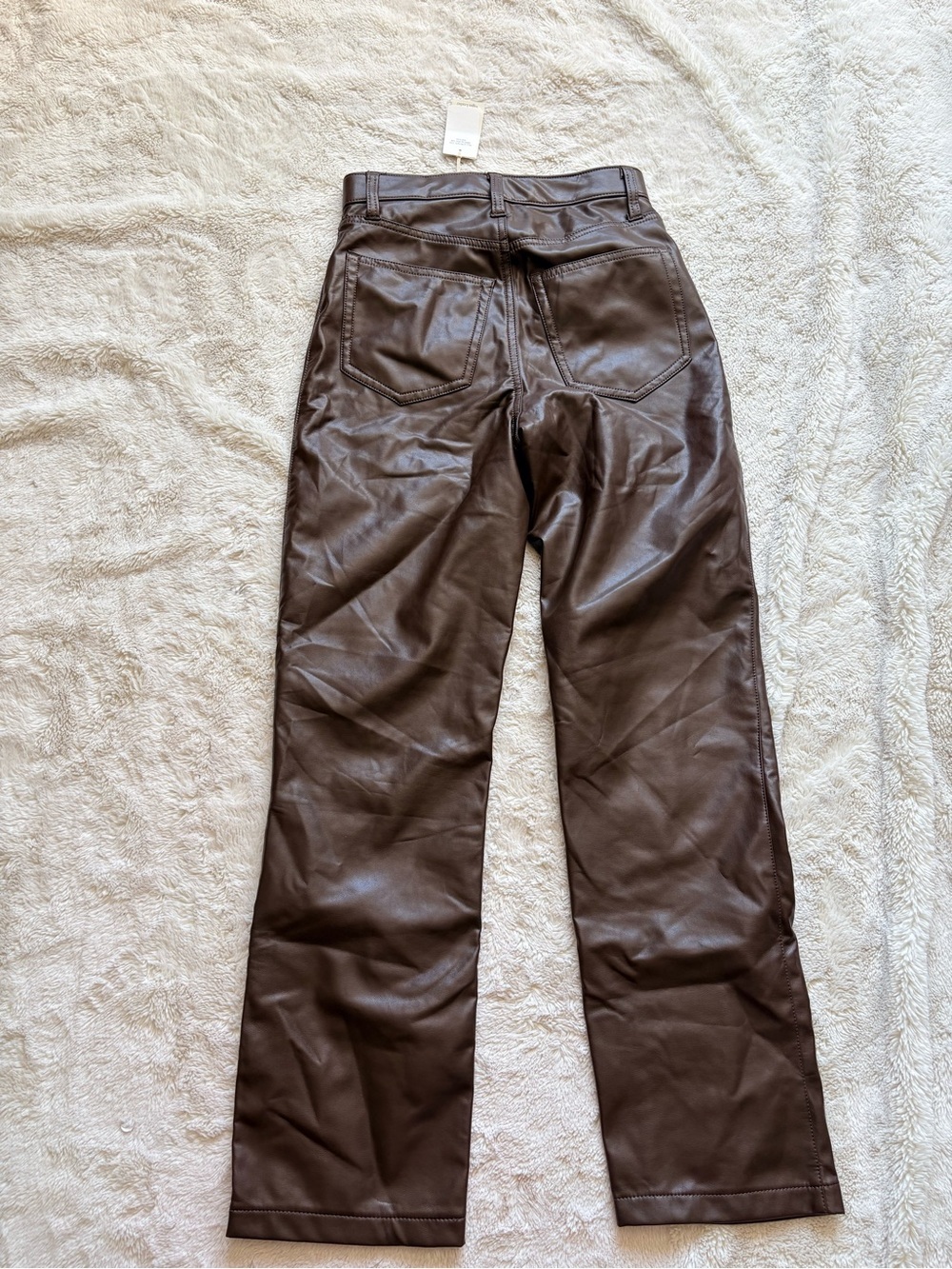 Abercrombie & Fitch High‑Rise Vegan Leather Pants Size 0/25 | Minimalist NWT - Picture 11 of 14